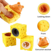 Pop Up Funny Mouse And Cheese Block Squeeze Anti Stress Toy Hide And Seek Figures For Kids And Adults Fidget Relief