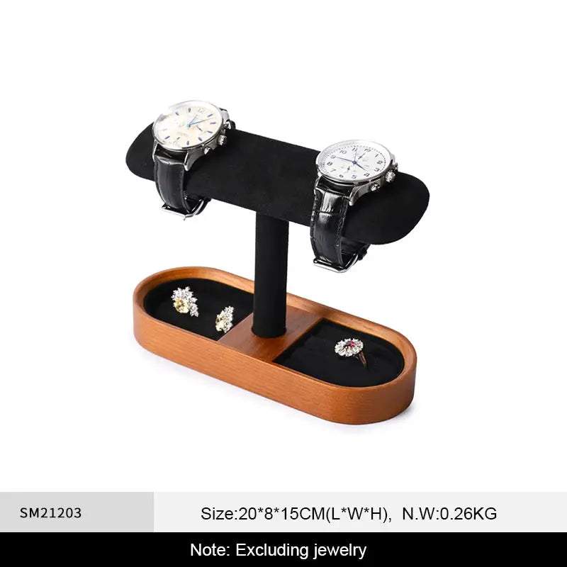 WoodTen Solid Wood Watches Display Stand Elegant Jewelry Organizer For Watches Necklaces Bracelets Bangles