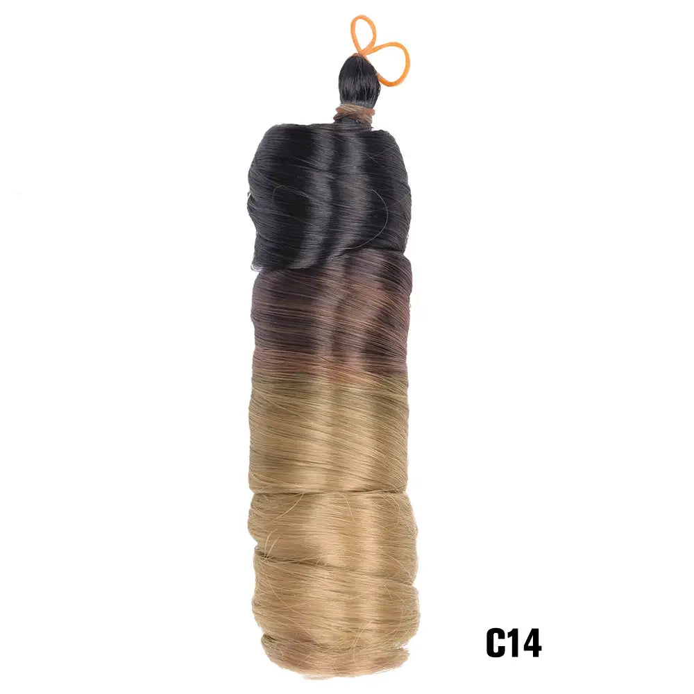 French Curls Braiding Hair by Simples Market, 24in synthetic spiral curls, gradient black to brown to blonde