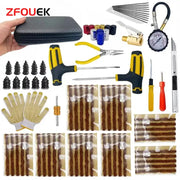 ZFOUEK auto tire repair kit by Simples Market with yellow-handled tools, patches, plugs and gloves