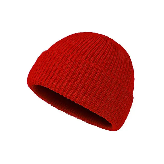 Rimiut Unisex Knitted Beanie Hat Wool Winter Cap Warm Solid Color Fashionable Autumn Men Women