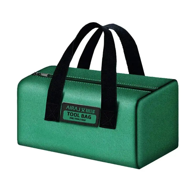 AIRAJ tool bag in green Oxford fabric with black handles
