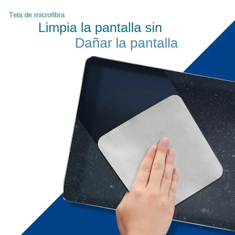 Polishing microfiber cloth for Apple devices; gray nano-texture screen cleaner