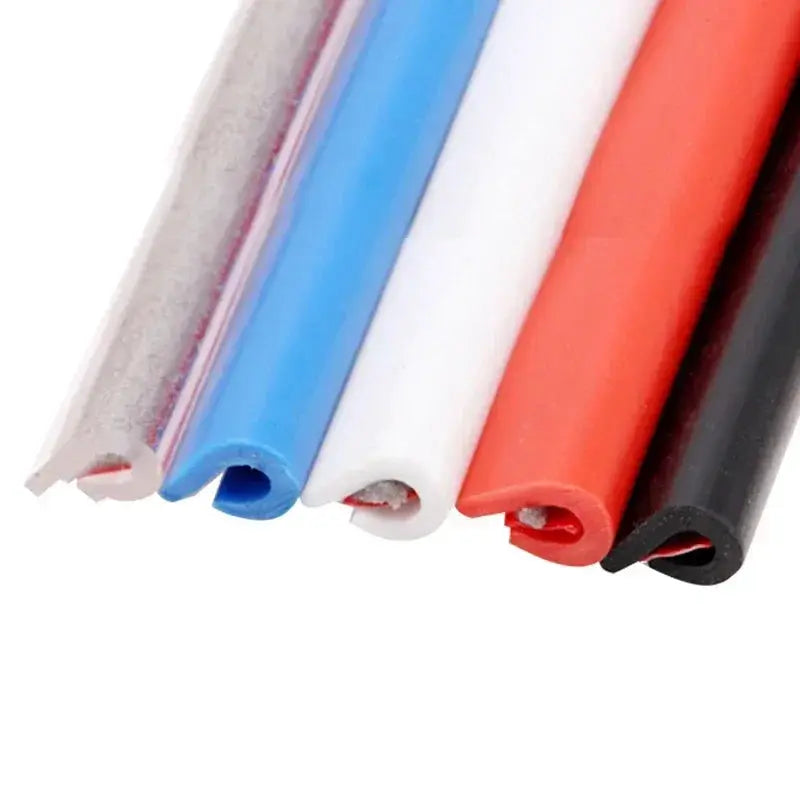 5M Car Door Edge Protector Strip U Type Rubber Moulding Trim With Adhesive Seal Guard Sticker