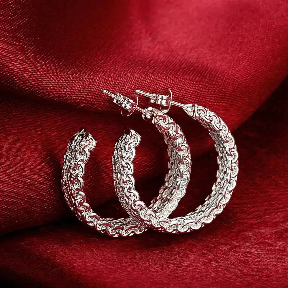 925 Sterling Silver Charms Stud Earrings For Women Gift Christmas Style Street All Match Party Jewelry