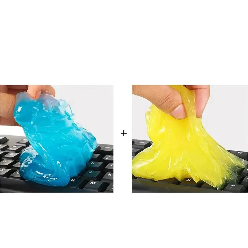 NewAuto cleaning gel pad set in blue and yellow, keyboard and car dust remover (2 pcs)