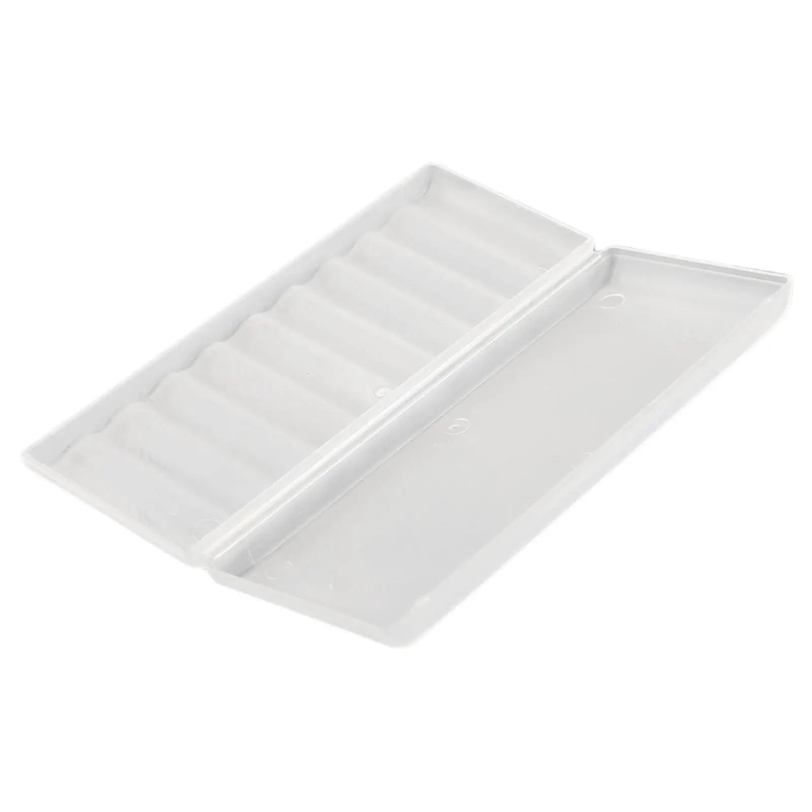 10-slot transparent white plastic battery storage box for AAA/AA batteries