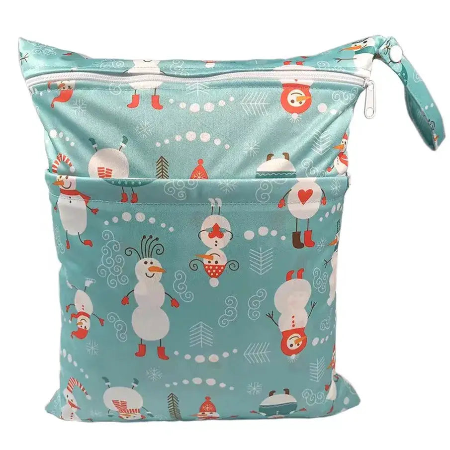 Sigzagor Wet Dry Bag With Two Zippers Waterproof Reusable 36cm By 29cm For Baby Diapers Nappies Soiled Clothes Swimwear