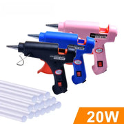 20W Hot Melt Glue Gun Mini DIY Tool For Household And Light Industrial Use 7mm Glue Sticks Anti Drip Nozzle EU Plug