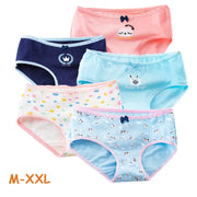 Five-pack women's cotton seamless panties in assorted pastel prints with bow accents