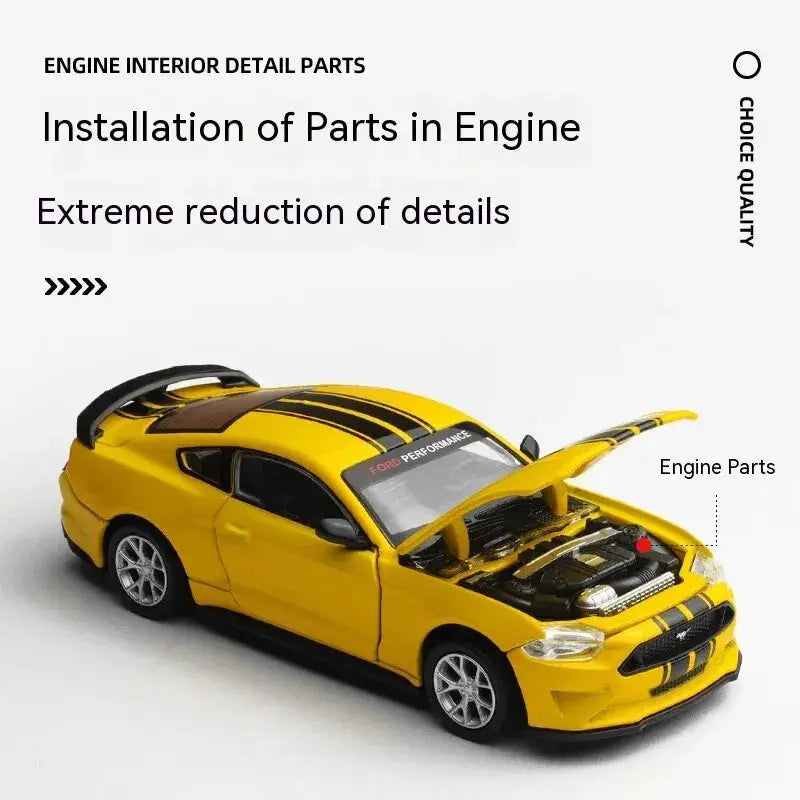 CCA DIY Customizable One to Forty Three Scale Ford Mustang Alloy Car Model Kit for Hobbyists and Enthusiasts