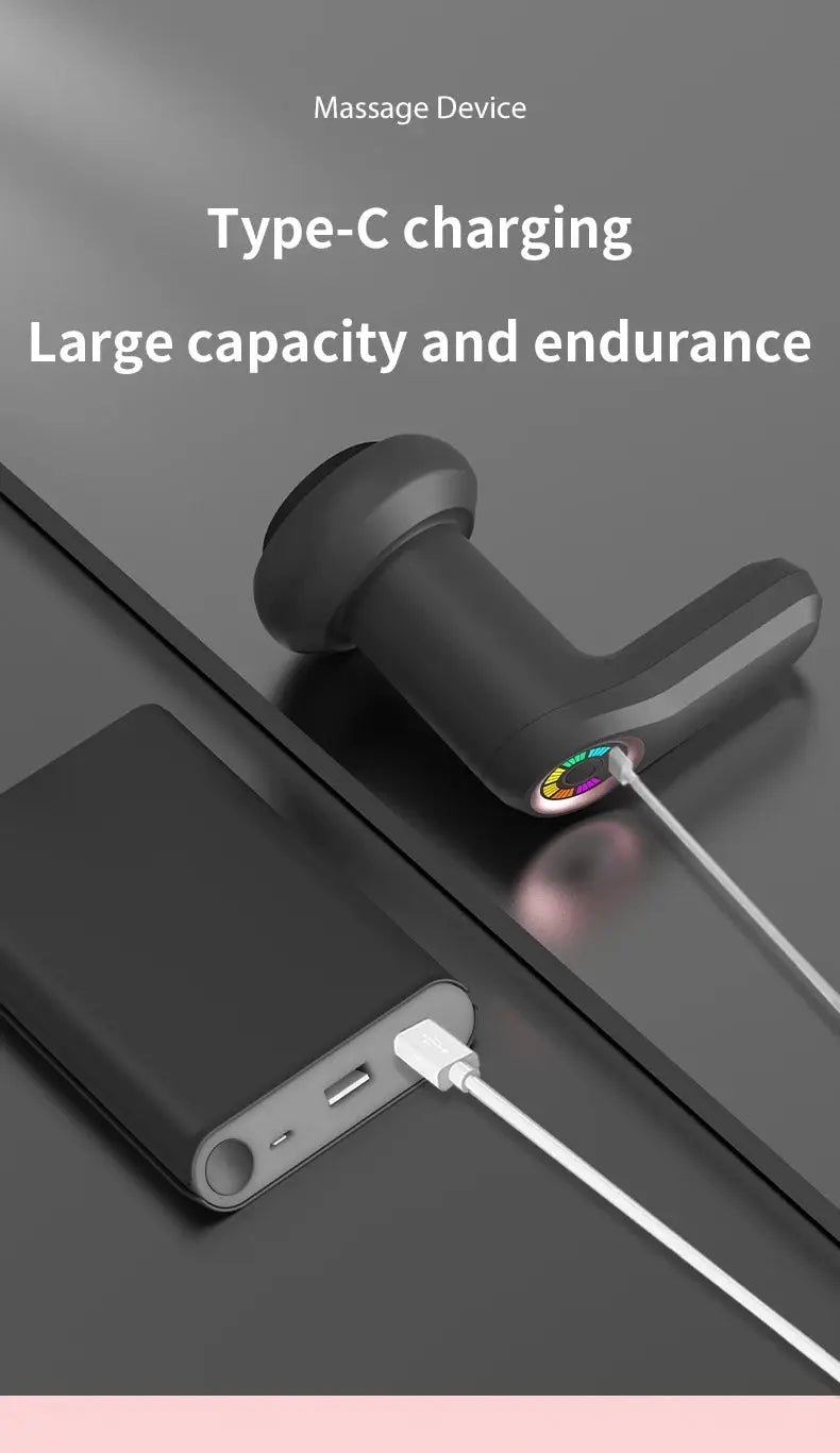 Simples Market cordless electric body massager for neck, back and shoulders; black handheld with Type-C charging.
