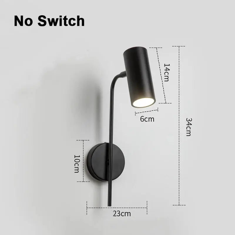 Rotatable Wall Lamp E27 LED Reading Light Iron Frame Plastic Shade