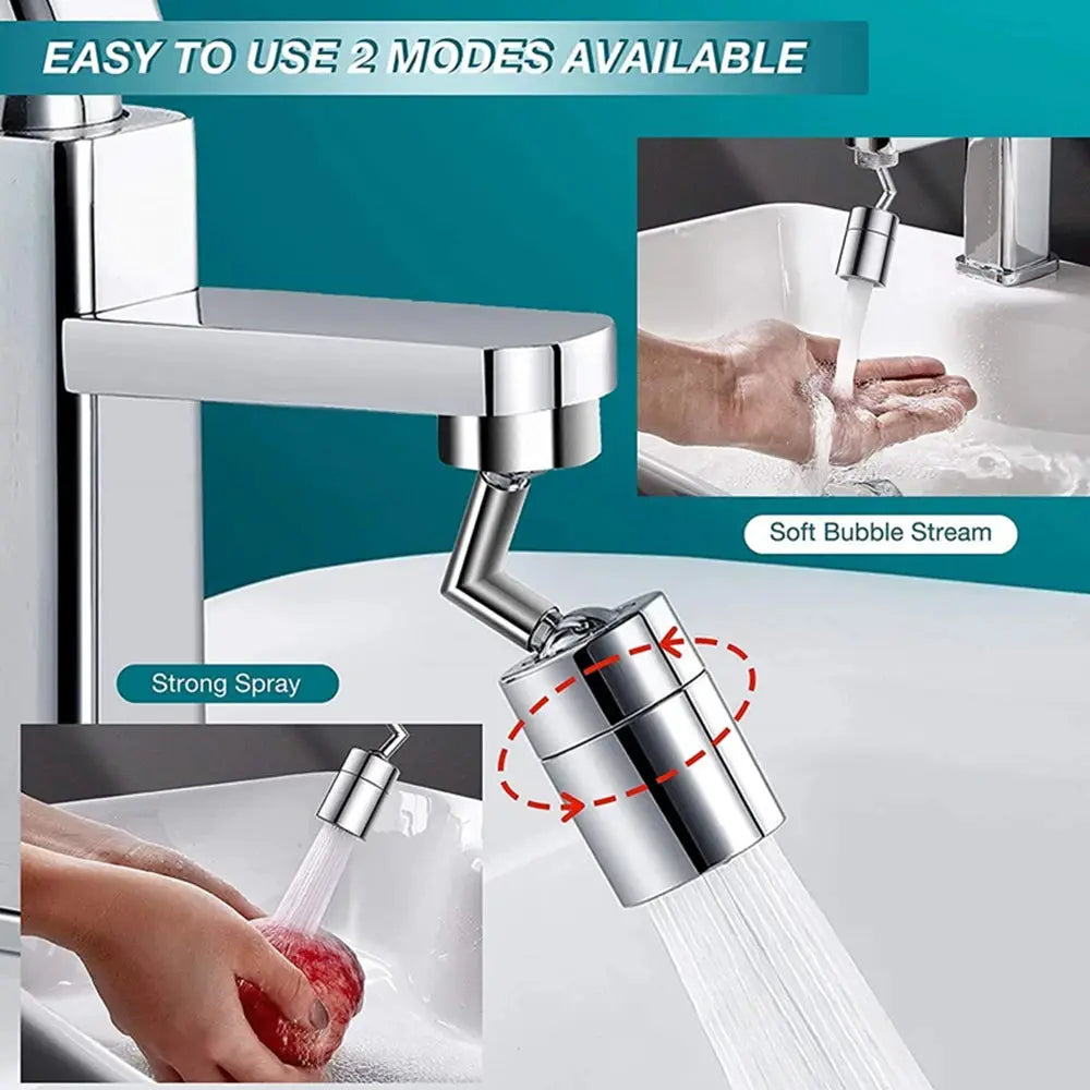 Simples Market 720 rotatable tap aerator sprayer head, chrome finish, plastic water-saving faucet extender