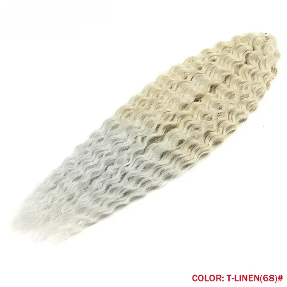 Simples Market Ariel Synthetic Twist Crochet Hair, 22in, 300g water-wave ombre blonde, T-Linen color bundle