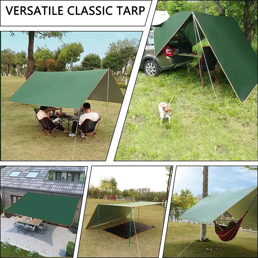 Ultralight Waterproof Tarp Tent 4x4m 5x3m 4x3m 3x3m Camping Awning Sun Shelter Garden Canopy for Outdoor Beach Hiking