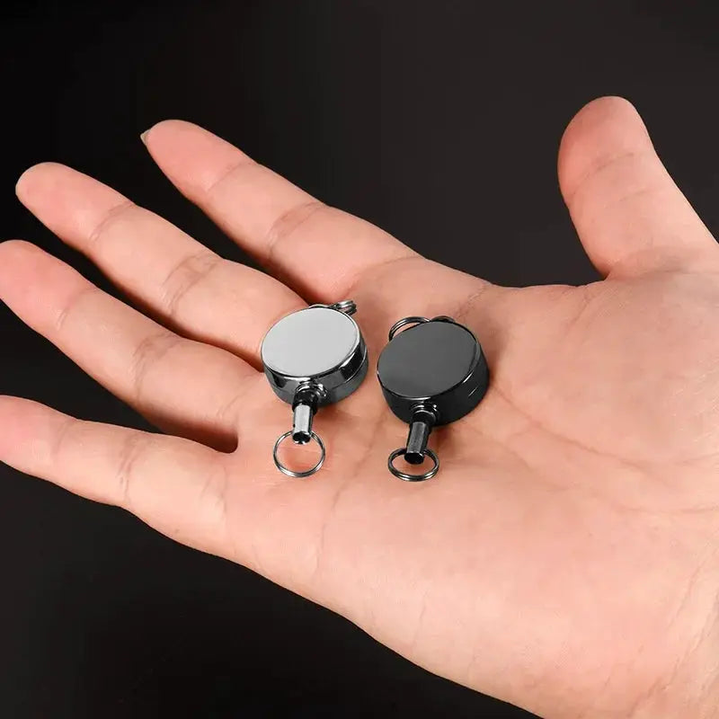 Retractable Key Chain With Durable Metal Construction And Smooth Recoil For Keys And ID Card Holder With Anti Theft