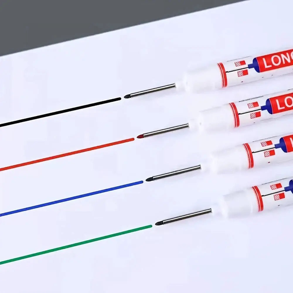 Ten Piece Set Multi Purpose Long Nib Marker Pens For 20mm Deep Hole Metal Perforating Waterproof Woodworking Decor Tool