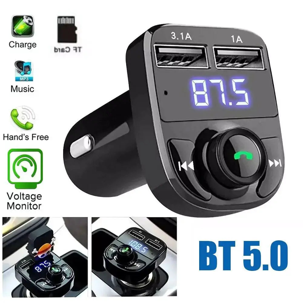 NovaDrive Wireless Bluetooth FM Transmitter MP3 Player Hands Free Calling and Dual USB Charger