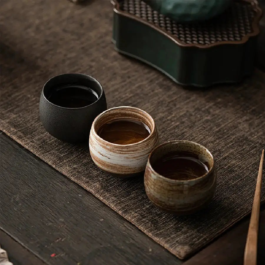ZenStone Japanese Style Handmade Stoneware Tea Cup 80ml Ideal For Kung Fu Tea Ceremonies