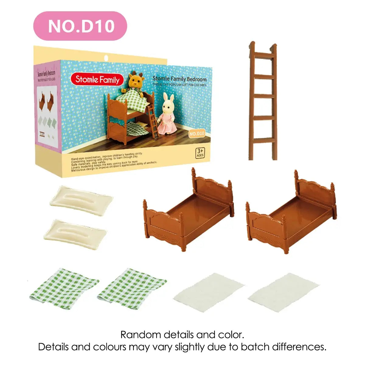 1:12 Scale Miniature Furniture Set Forest Family Kitchen Dining Table Dollhouse Accessories Pretend Play Gift for Girls