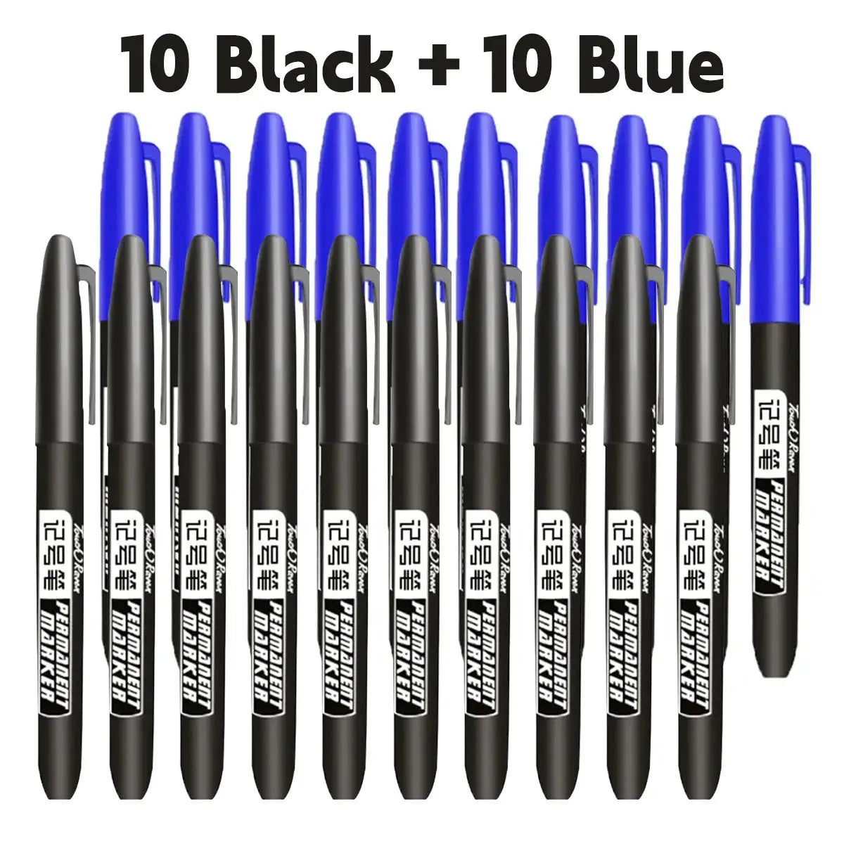 GraphixPro 6Pcs Permanent Marker Pens Set Black Blue Red Waterproof Ink Fine Tips For Manga Drawing