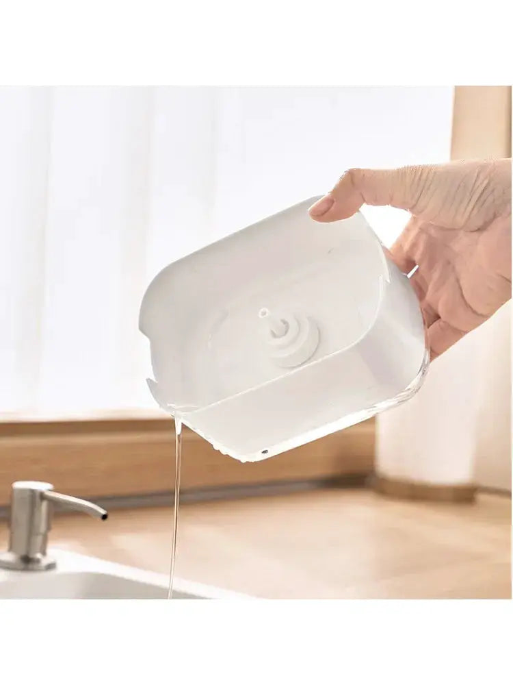 Automatic Foam Soap Dispenser Box With Sponge Holder For Kitchen And Bathroom Press Style Detergent Container