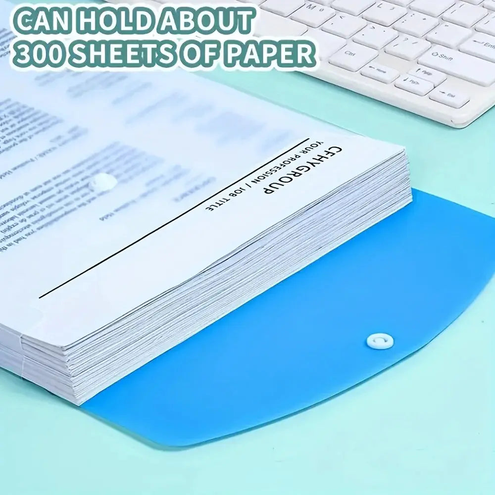 A4 binder pockets, blue translucent plastic file envelopes with label slots by Simples Market