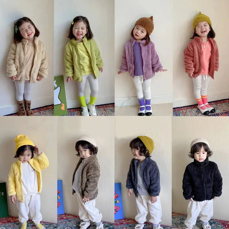 Pink Girls Winter Thermal Fleece Jacket Coat For Toddlers And Kids 0 6Y Warm Korean Outerwear