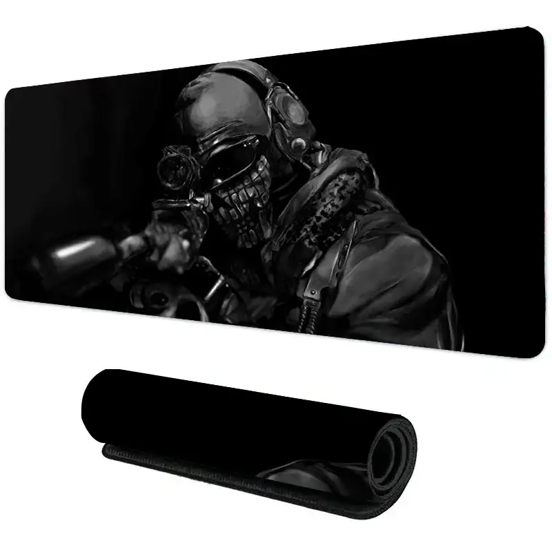 Grim Reaper Gaming Mouse Pad Hooded Skull Sniper Stealth Design Non Slip Rubber Base Desk Mat For Horror Esports PC