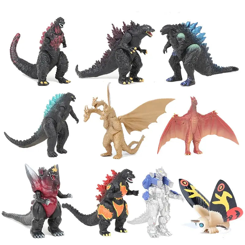 Godzilla PVC Figure Set 10 Piece Movie Gojira Collectible Figures Display Ready Model