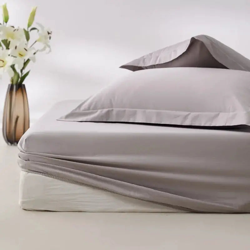 Simples Market Egyptian cotton fitted sheet, light gray, 800TC, queen/king size