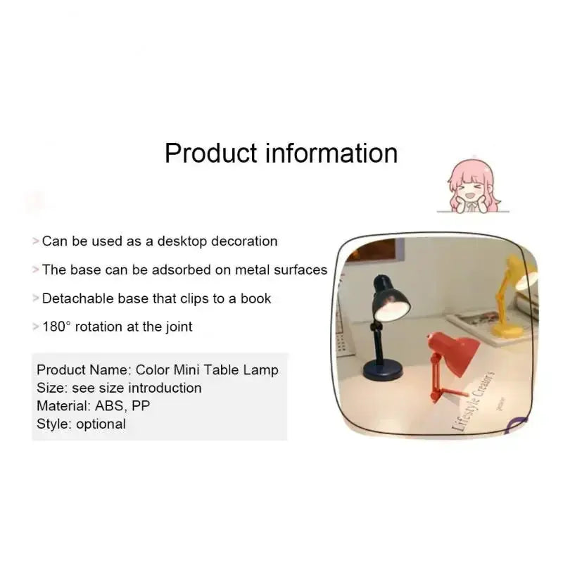 Simples Market mini clip-on LED book light with foldable desk lamp; two color variants shown (black, red).