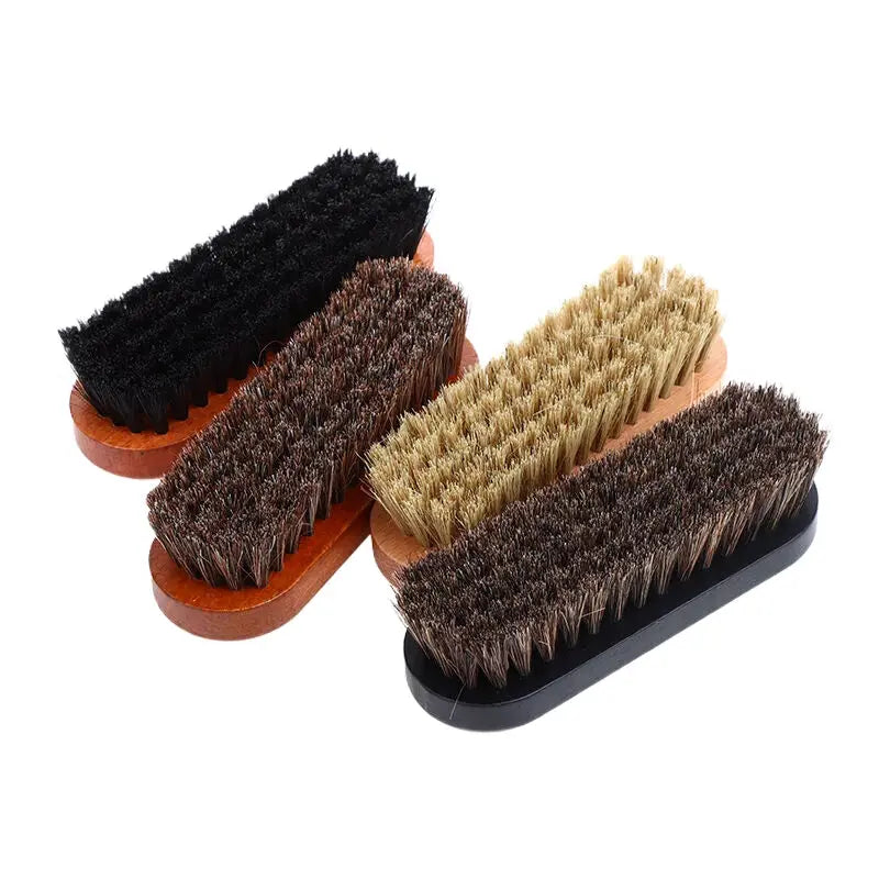 Jetting Horsehair Shoe Cleaning Brush With Wood Handle for Leather Shoes Polishing and Care