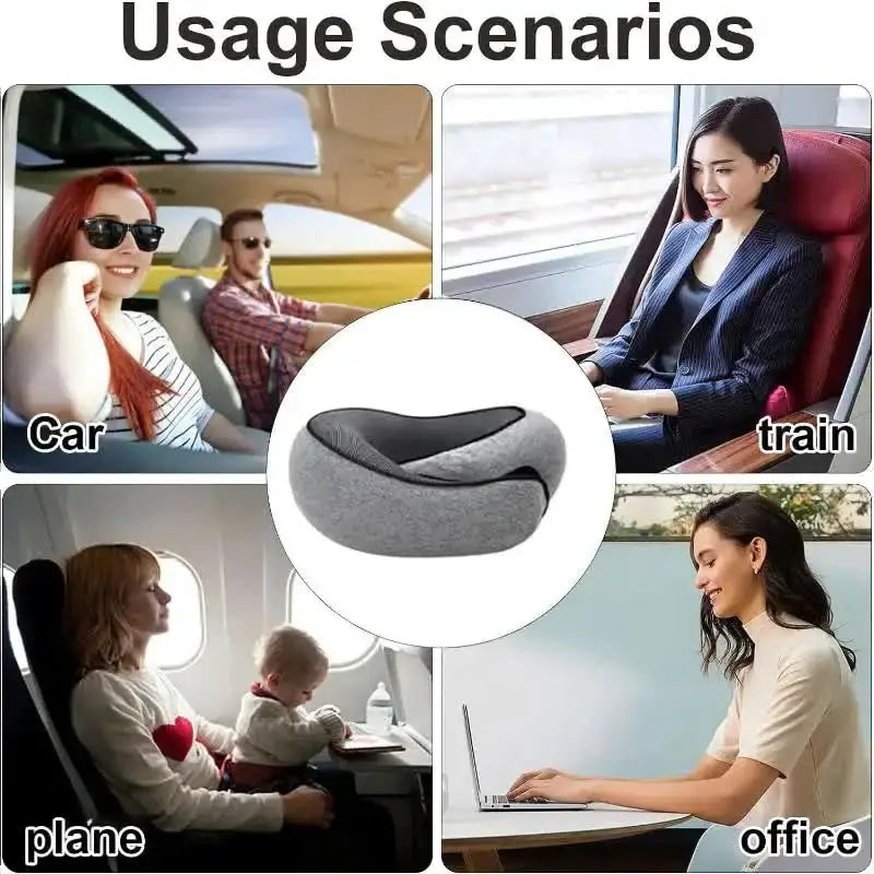 Travel Neck Pillow Memory Foam U Shaped Snail Style Portable Adjustable Soft Sleep Pillow For Travel