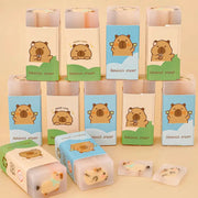 Kapibala capybara sandwich erasers; pastel cartoon pencil rubbers, set of 12 by Simples Market