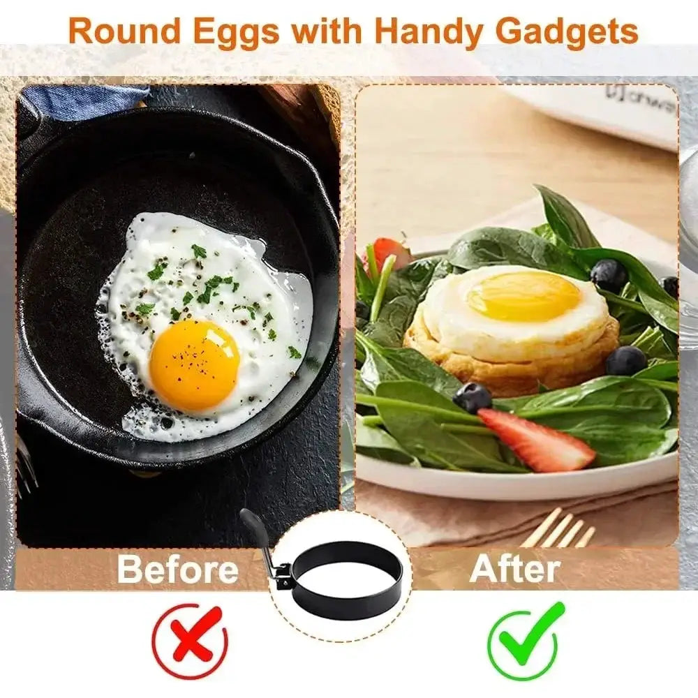 Anti Scald Egg Ring Set Professional Stainless Steel Nonstick Round Pancake Mold For Breakfast And Sandwiches
