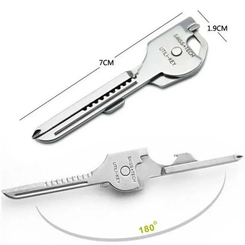Simples Market 6-in-1 folding EDC multitool for keychain; compact stainless steel with pliers, opener and screwdriver