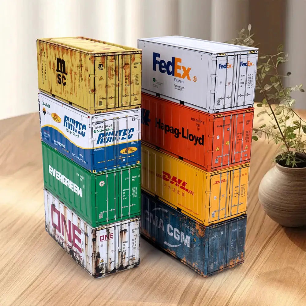 Mini Iron Storage Box Miniature Desktop Organizer Sea Freight Container Design Creative Decoration For Collectors Gift