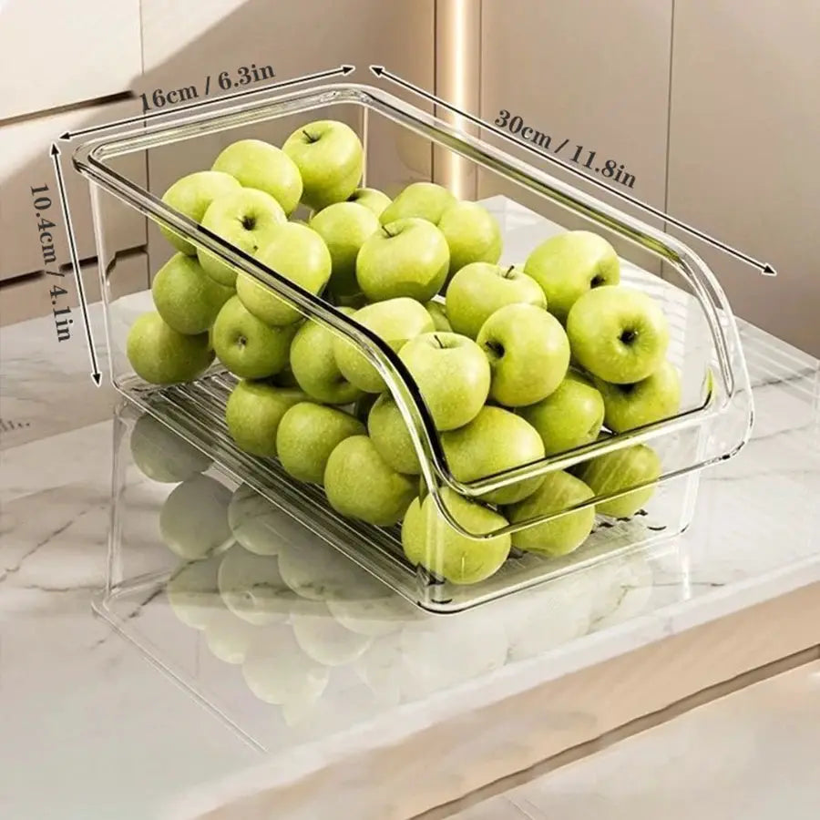 Clear Fridge Organizer Bins For Fruit Vegetables And Drinks, Transparent Refrigerator Storage Containers