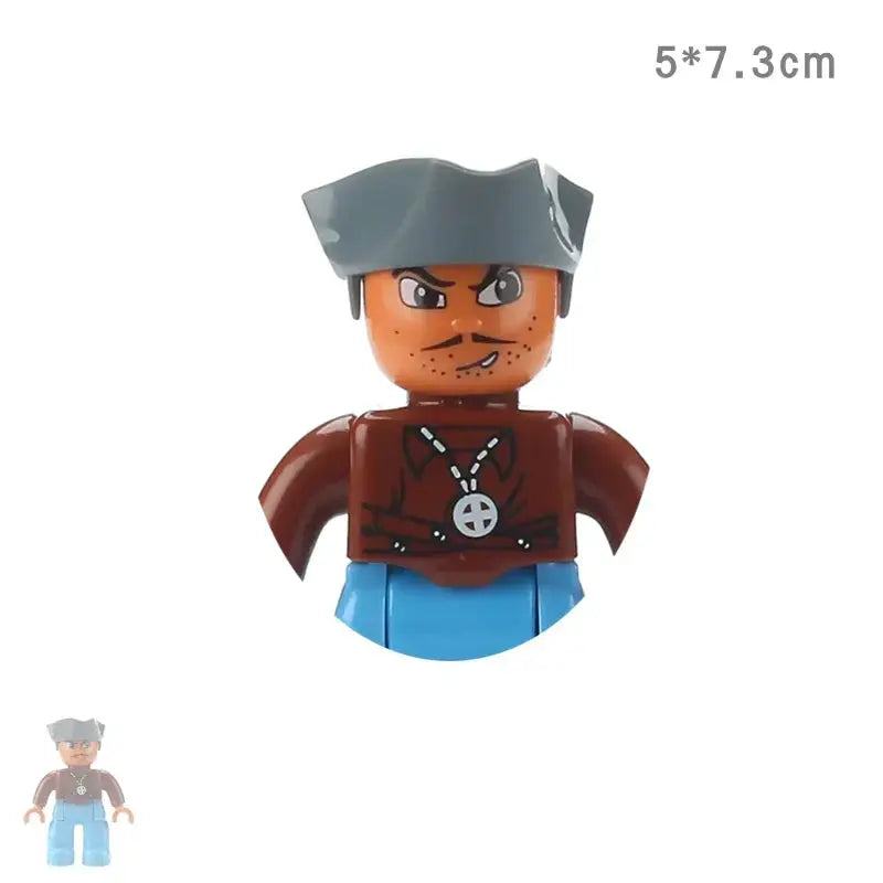 Big Size Building Block Adventure Ship Series Compatible Duplo Brave Pirates Treasure Island Playset For Kids