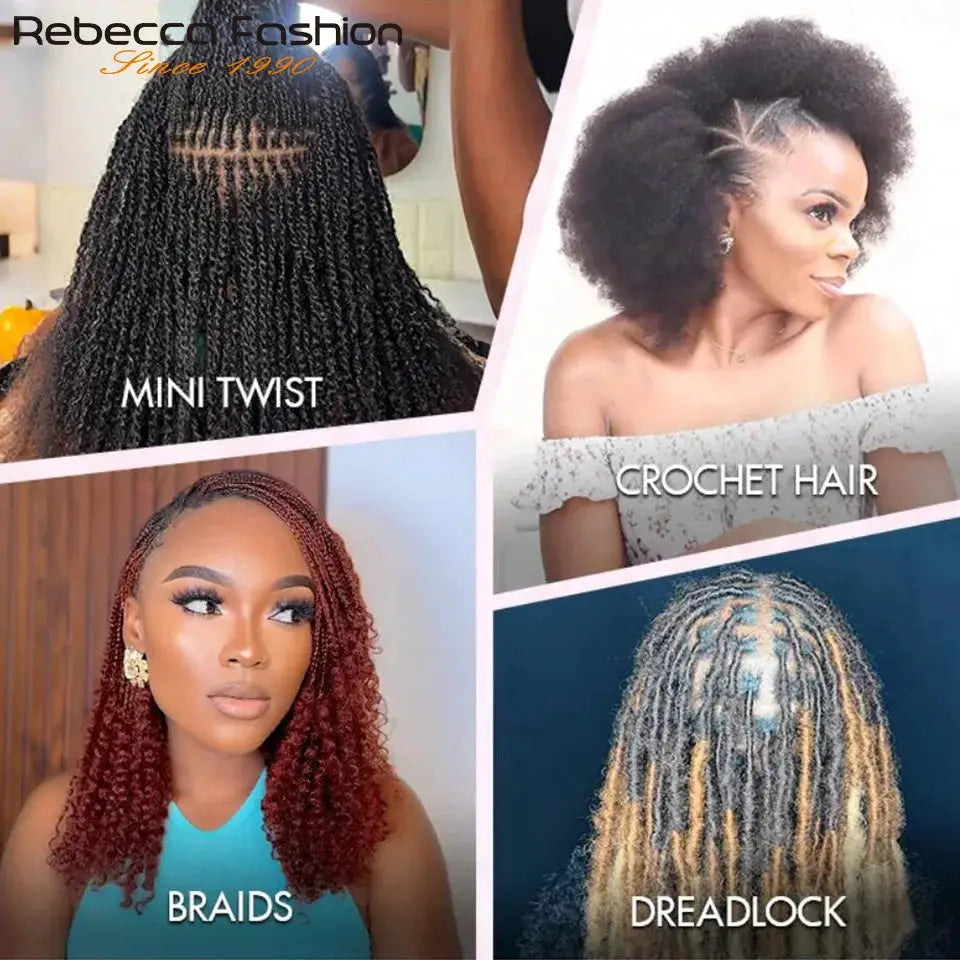 Simples Market Afro Kinky Curly Bulk Hair for Braiding, QVR Remy bulk hair; soft, lightweight; 4 styles shown.
