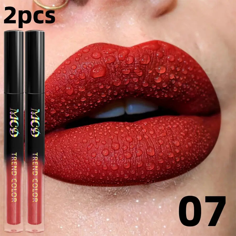 19 Colors Matte Velvet Lip Gloss Waterproof Long Lasting Liquid Lipstick With Nude Red Lip Tint And Lip Glaze