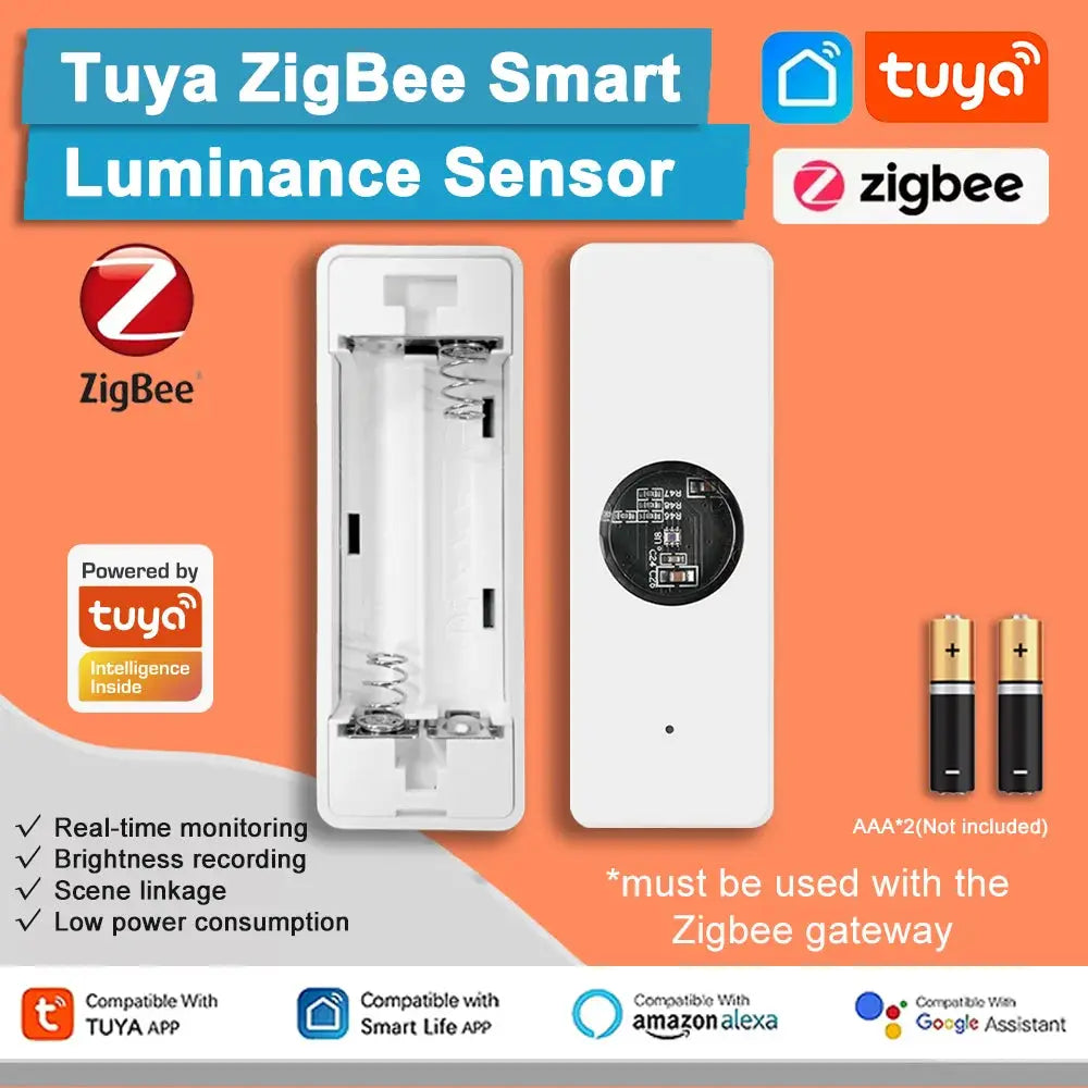 Tuya ZigBee Light Sensor Luminance Brightness Detector For Smart Home Illumination Works With Smart Life