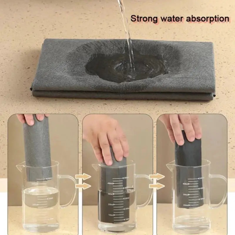 Glass cleaning cloth by Simples Market; thickened gray, reusable window glass rag