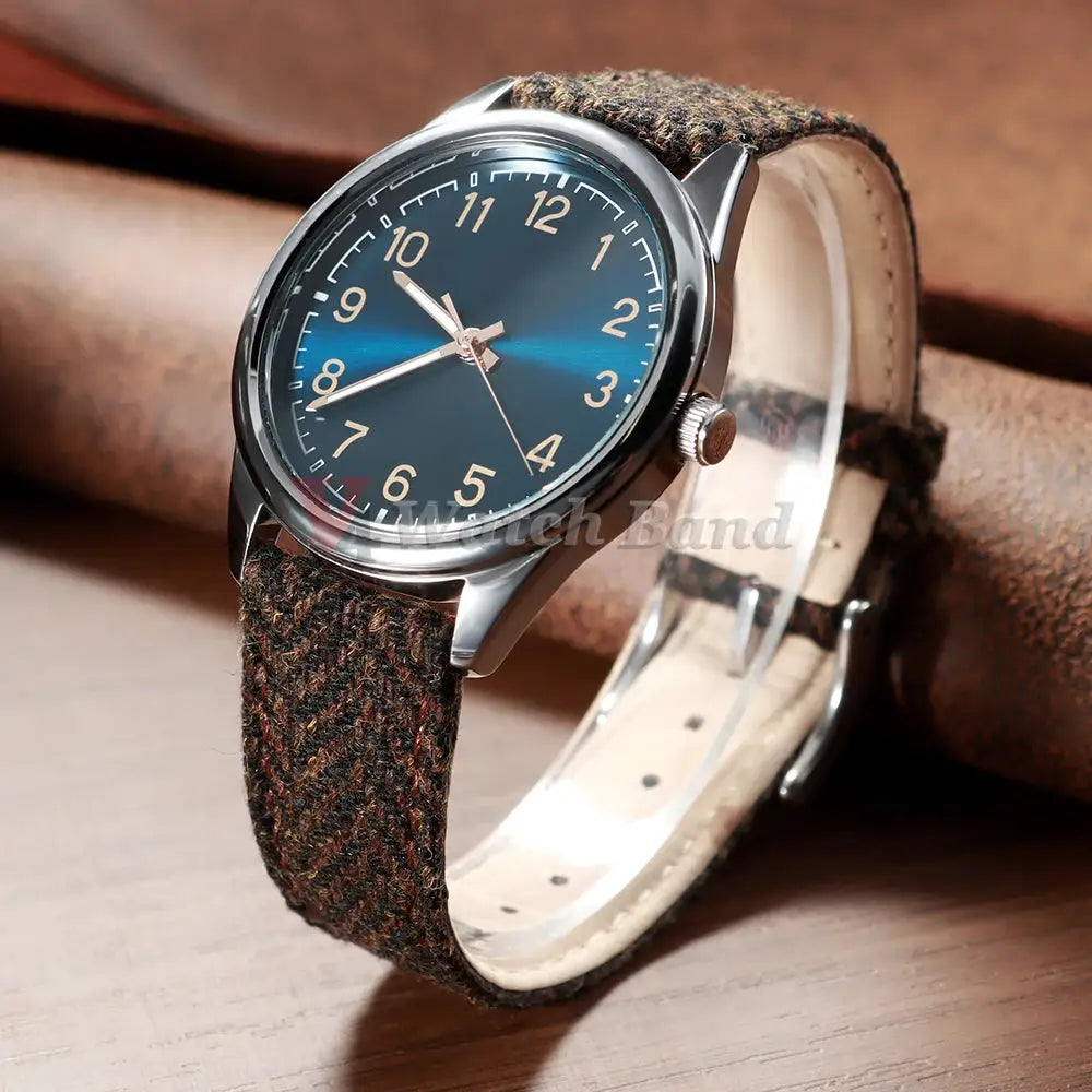 HeritageForge Quick Release Weave Bracelet For Omega And Seiko Vintage Cowhide Tweed Nylon Strap 18mm 20mm 22mm