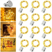 10 Pack Waterproof Copper Wire Mini Fairy Lights Outdoor Battery Powered With 3 Speed Modes For Christmas Decorations