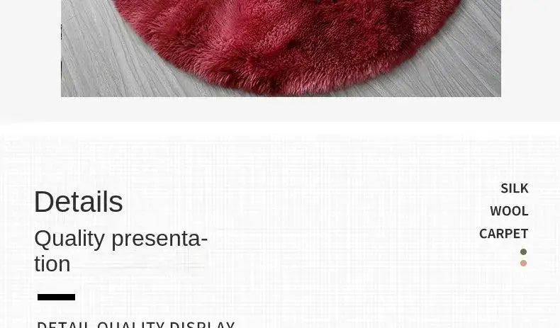 Simples Market plush round shag rug, red fluffy mat with thick pile for living room decor