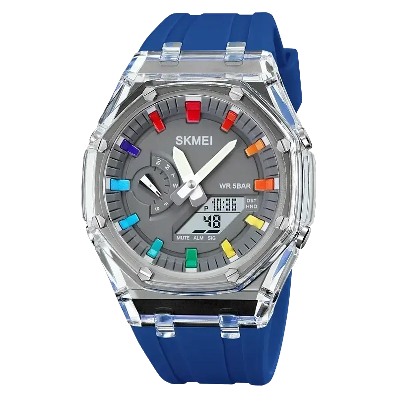 SKMEI 2100 Digital Sports Watch Waterproof Countdown Stopwatch LED Light Dual Time Alarms