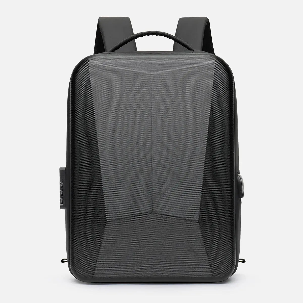 Backpack men's hard-shell laptop bag, black, expandable, for business travel
